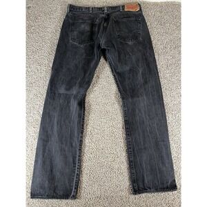 Levis 501‎ Jeans Mens Size 38x34 Black Button Fly Straight Leg Denim Dark Wash